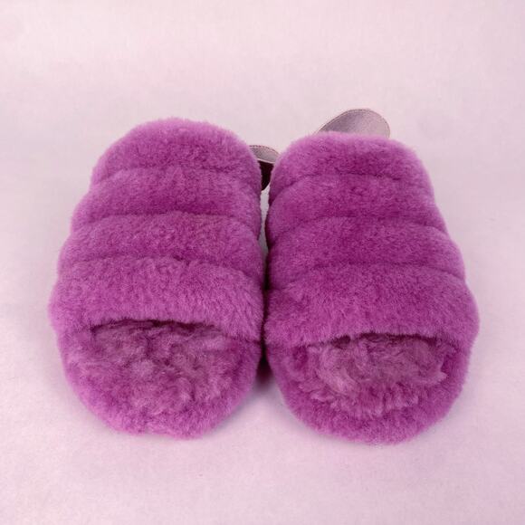 UGG Fluff Yeah Slide Sandals in Berry Pink 7 - Picture 2 of 6